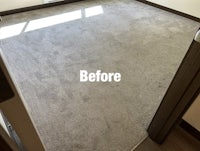 a room with a carpet before and after cleaning